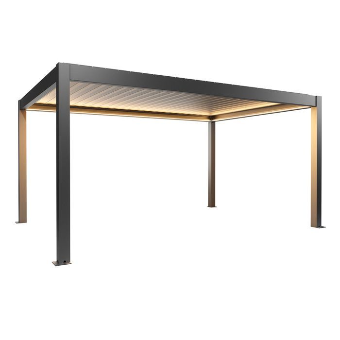 Zahradní hliníková pergola 500x350, tmavě šedá metalíza - Biohort