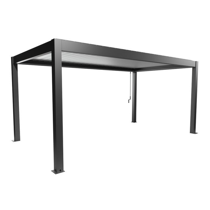 Zahradní hliníková pergola 550x300, tmavě šedá/stříbrná metalíza - Biohort