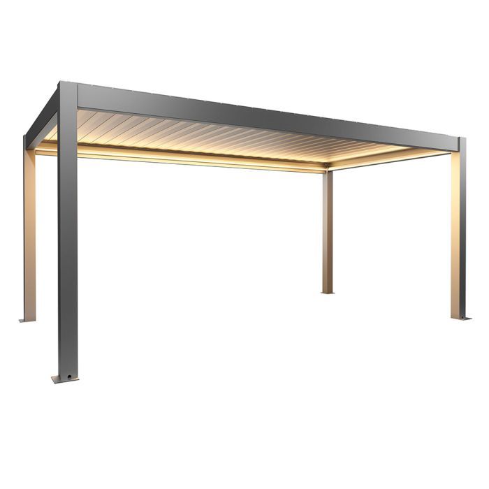 Zahradní hliníková pergola 550x300, šedý křemen metalíza - Biohort