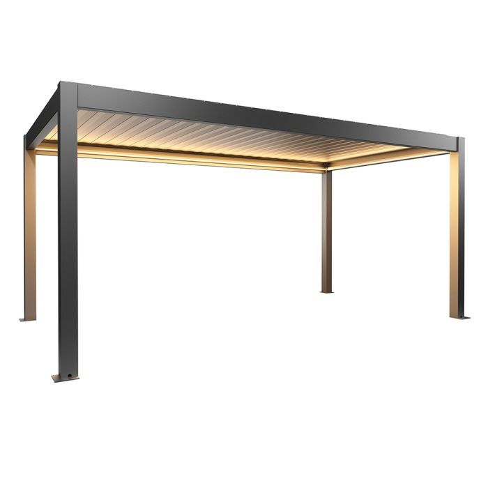 Zahradní hliníková pergola 550x300, tmavě šedá metalíza - Biohort