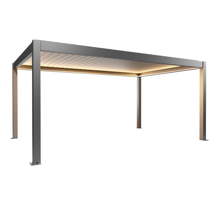Zahradní hliníková pergola 550x350, šedý křemen metalíza - Biohort