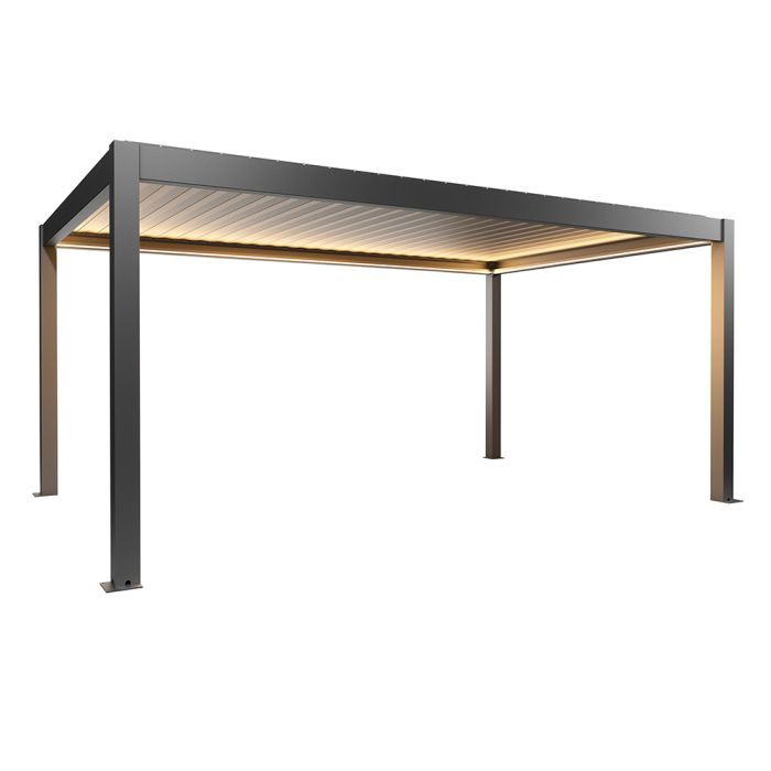 Zahradní hliníková pergola 550x350, tmavě šedá metalíza - Biohort
