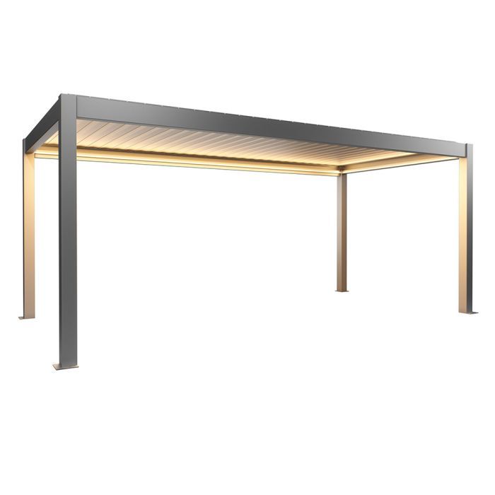 Zahradní hliníková pergola 600x300, šedý křemen metalíza - Biohort