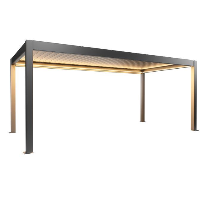 Zahradní hliníková pergola 600x300, tmavě šedá metalíza - Biohort