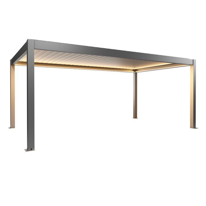 Zahradní hliníková pergola 600x350, šedý křemen metalíza - Biohort