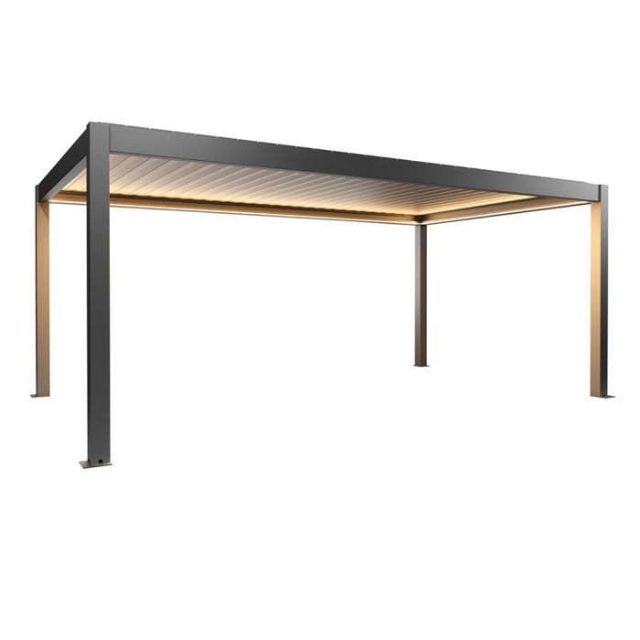 Zahradní hliníková pergola 600x350, tmavě šedá metalíza - Biohort