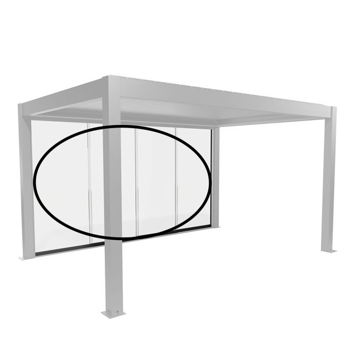 Posuvná stěna z čirého tvrzeného 10 mm skla pro stranu 300 cm, tmavě šedá metalíza - Biohort