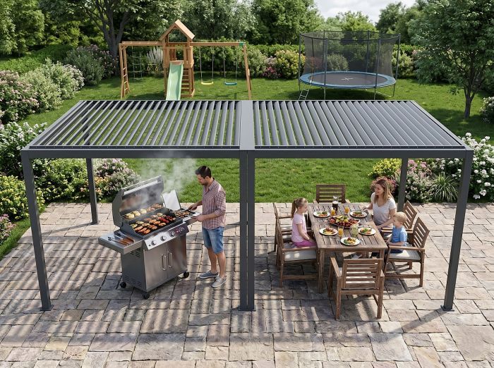 Hliníková bioklimatická pergola PREMIUM 800x300 cm