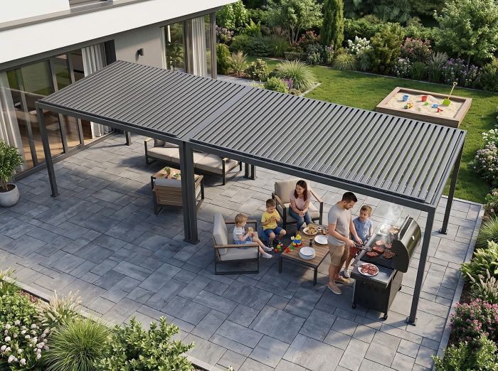 Hliníková bioklimatická pergola PREMIUM 800x300 cm